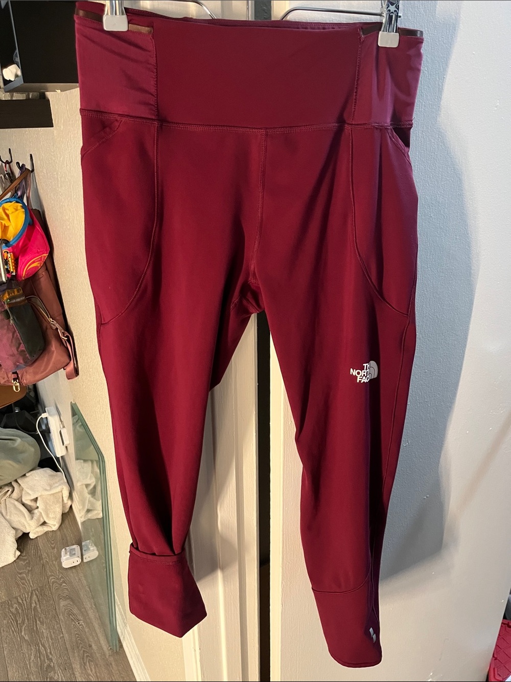 The North Face Burgundy Women's Active Leggings with Side Pockets